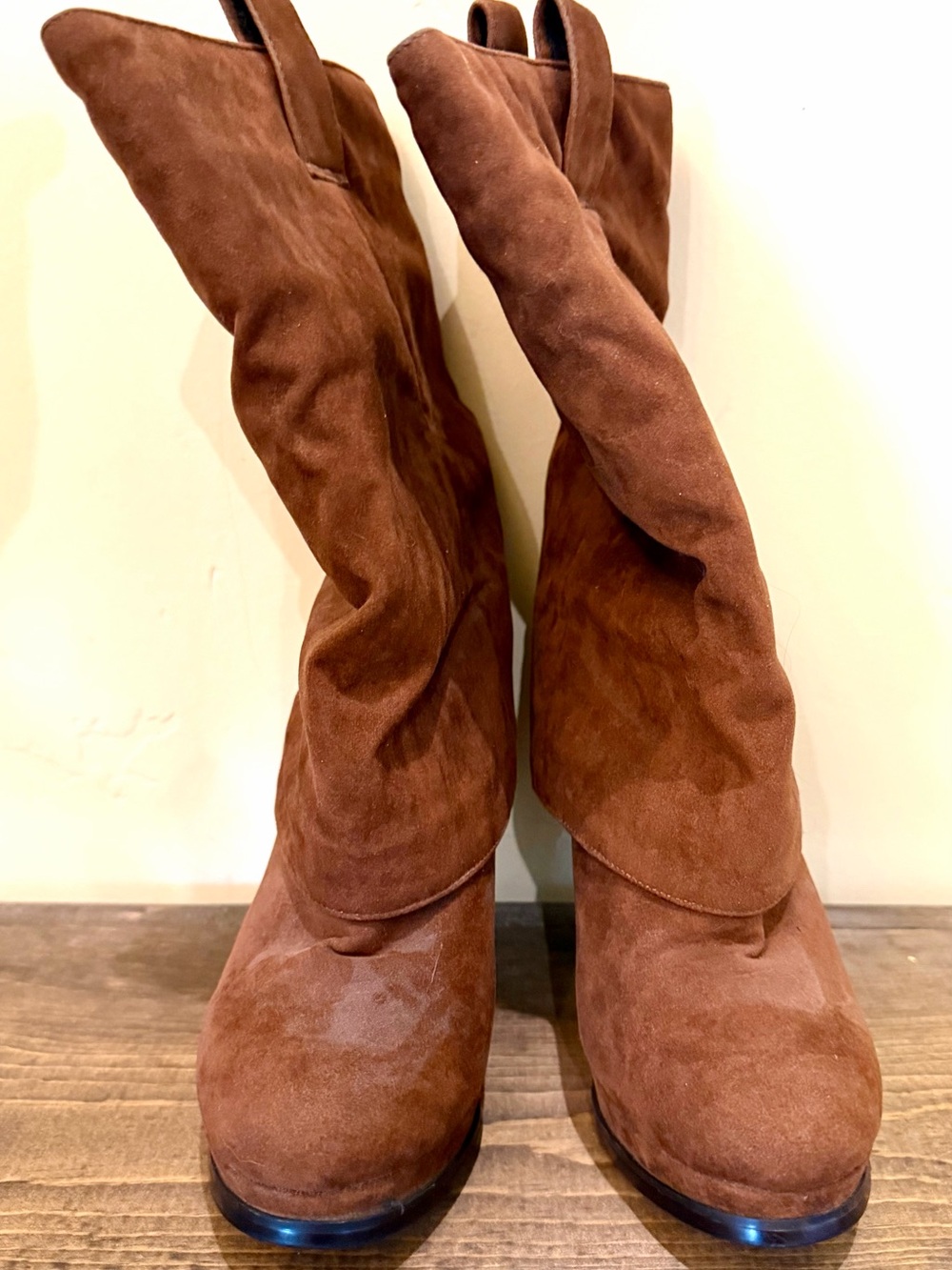 Women's Brown Suede Mid-Calf Boots - Stylish Casual Wear